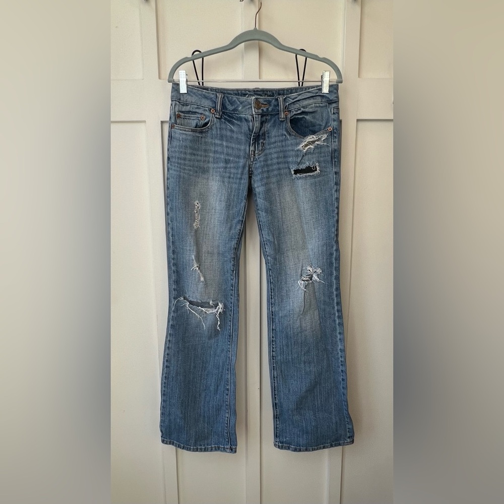American Eagle Stretch Favorite Boyfriend Women's 6 Regular Distressed Straight
